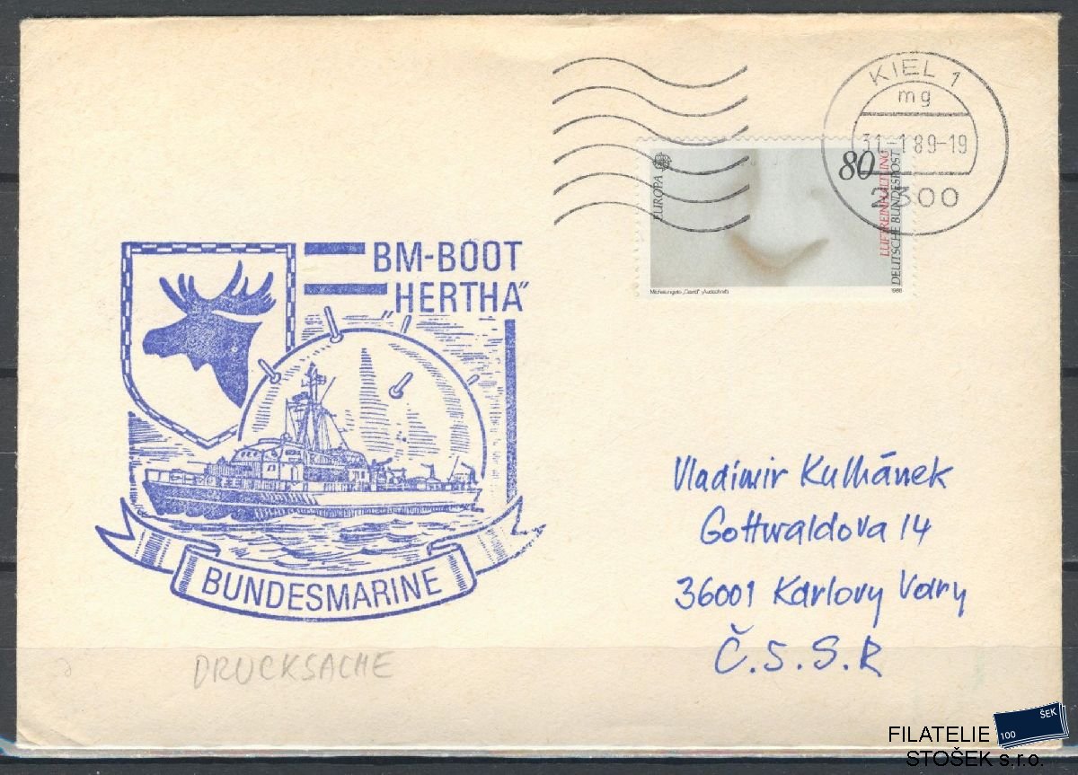 Lodní pošta celistvosti - Deutsche Schifpost - BM Boot Herta