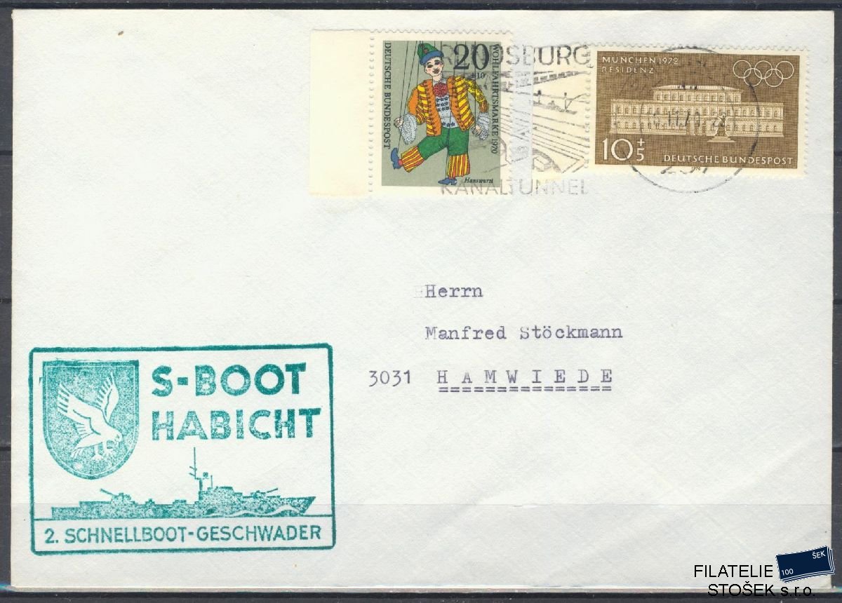 Lodní pošta celistvosti - Deutsche Schifpost - BM Boot Habicht