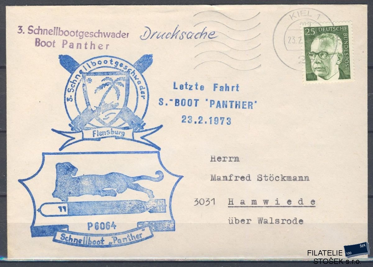 Lodní pošta celistvosti - Deutsche Schifpost - Boot Panther