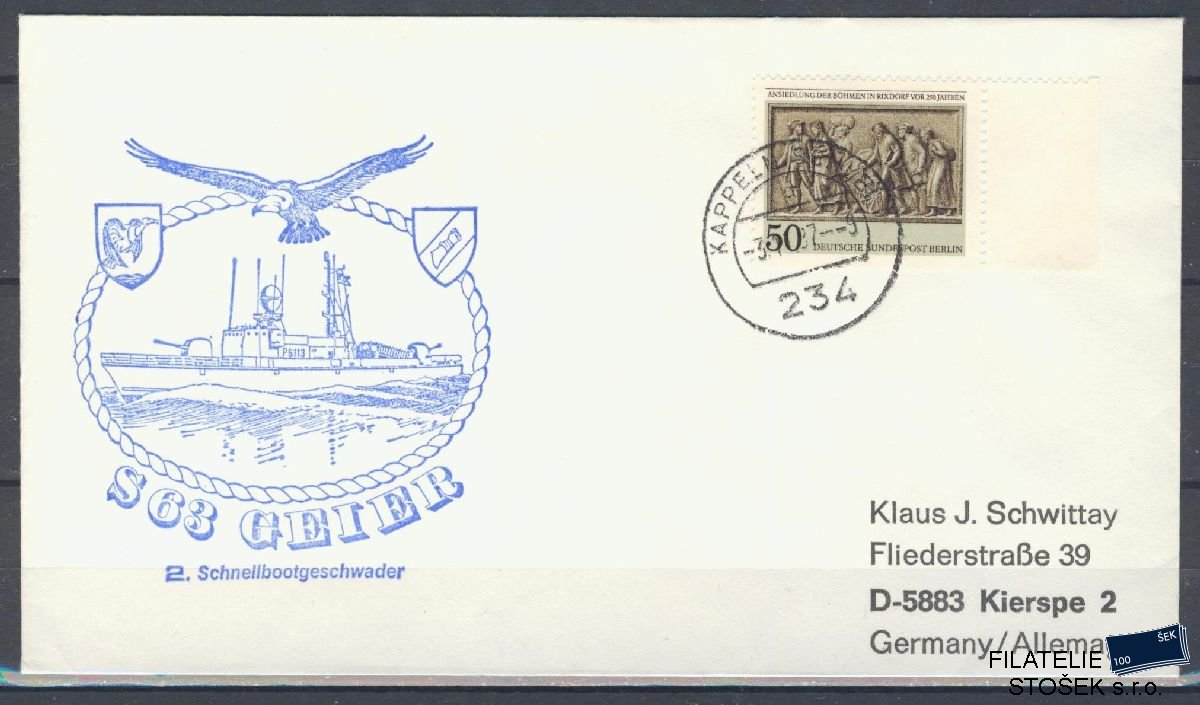 Lodní pošta celistvosti - Deutsche Schifpost - Boot S 63 Geier