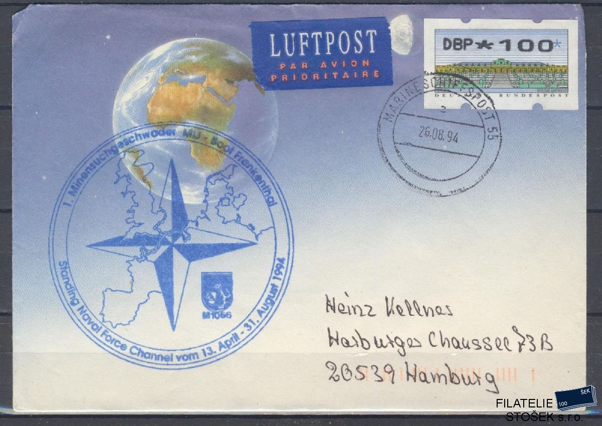 Lodní pošta celistvosti - Deutsche Schifpost - Minenjagdboot Frankenthal