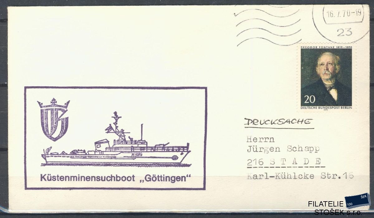 Lodní pošta celistvosti - Deutsche Schifpost - MS Boot Göttingen
