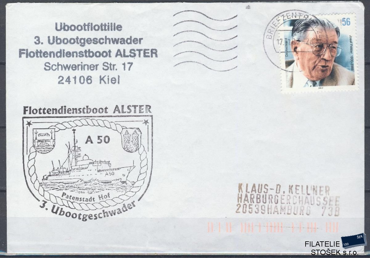 Lodní pošta celistvosti - Deutsche Schifpost - MS Boot Alster