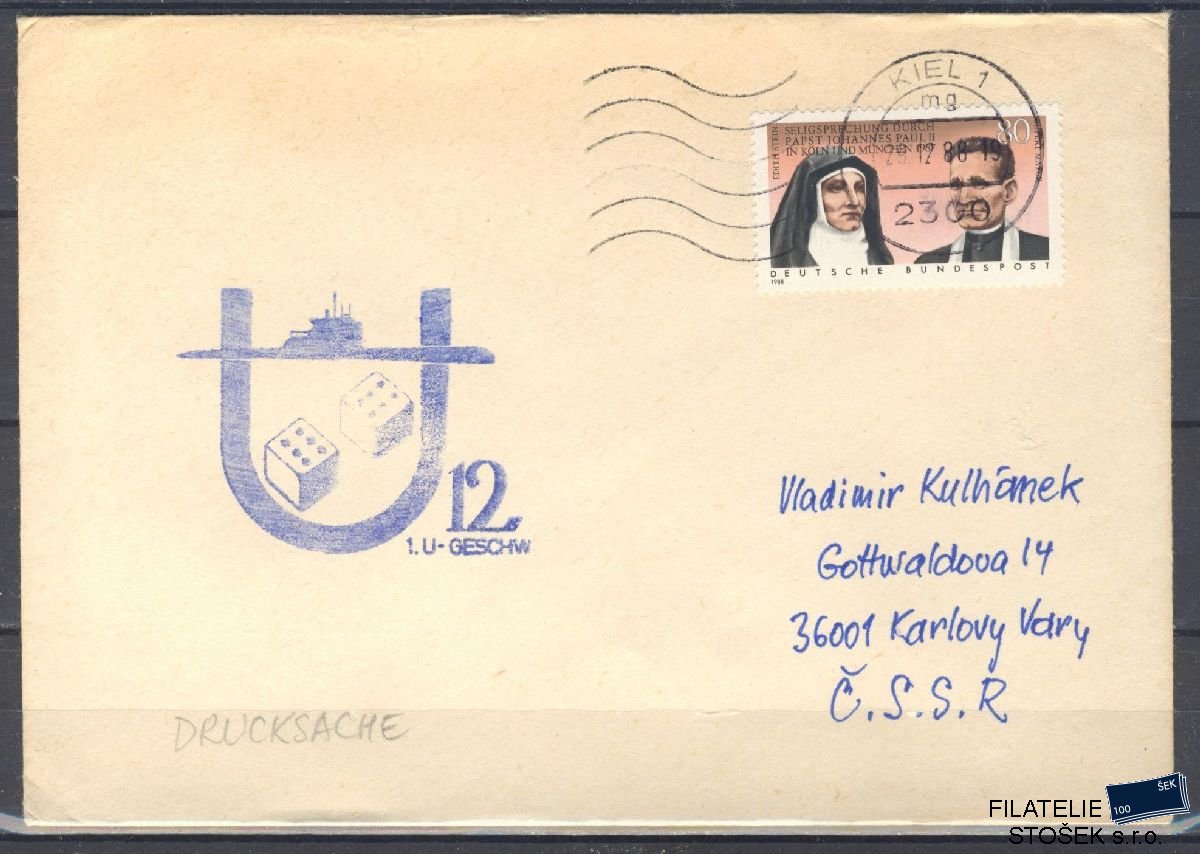 Lodní pošta celistvosti - Deutsche Schifpost - Unterseeboot 1 U