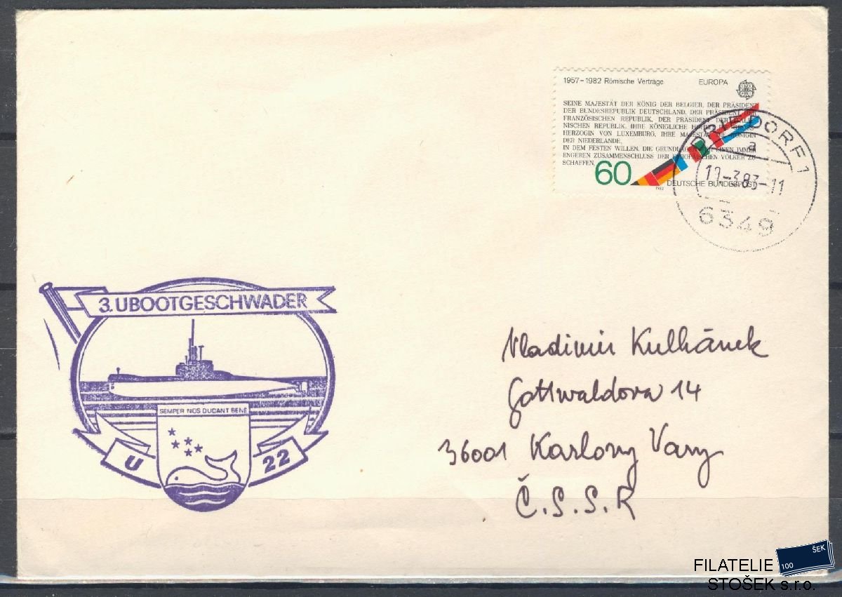 Lodní pošta celistvosti - Deutsche Schifpost - Unterseeboot U 22