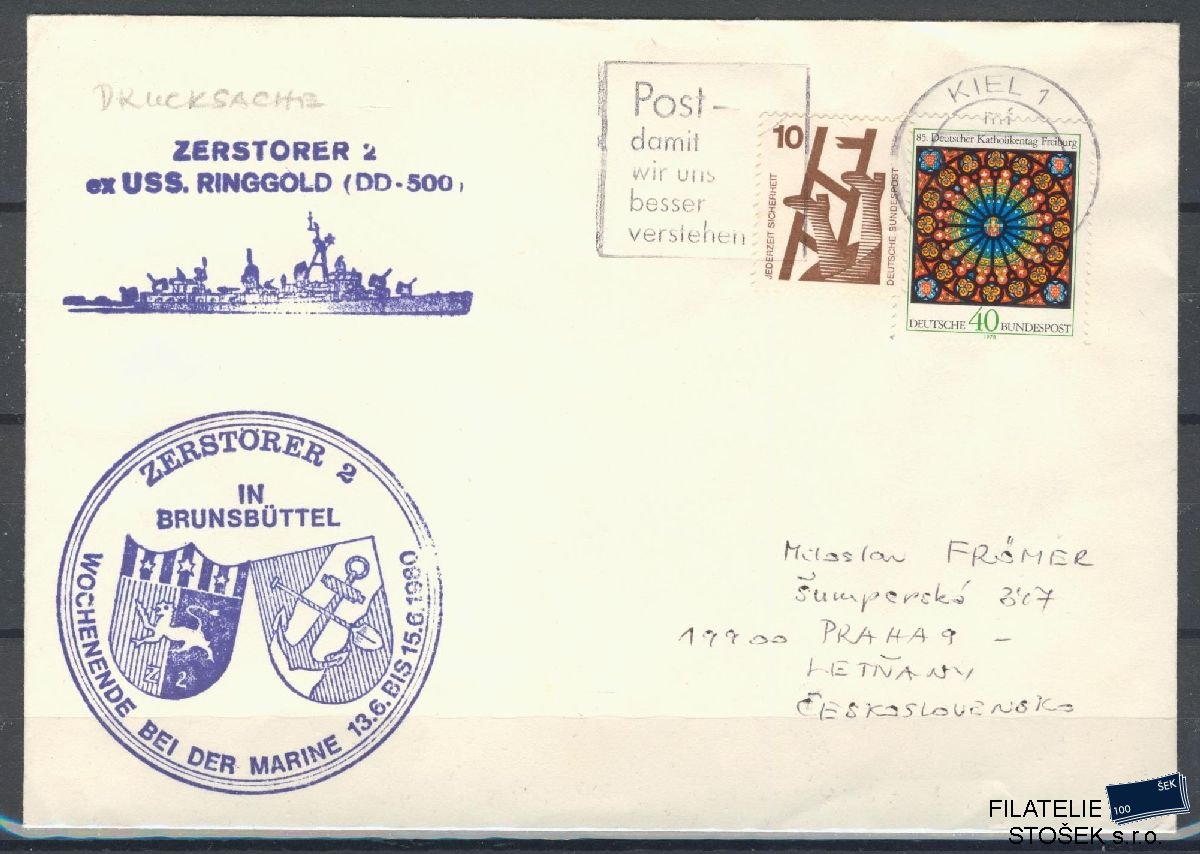 Lodní pošta celistvosti - Deutsche Schifpost - Zerstörer 2