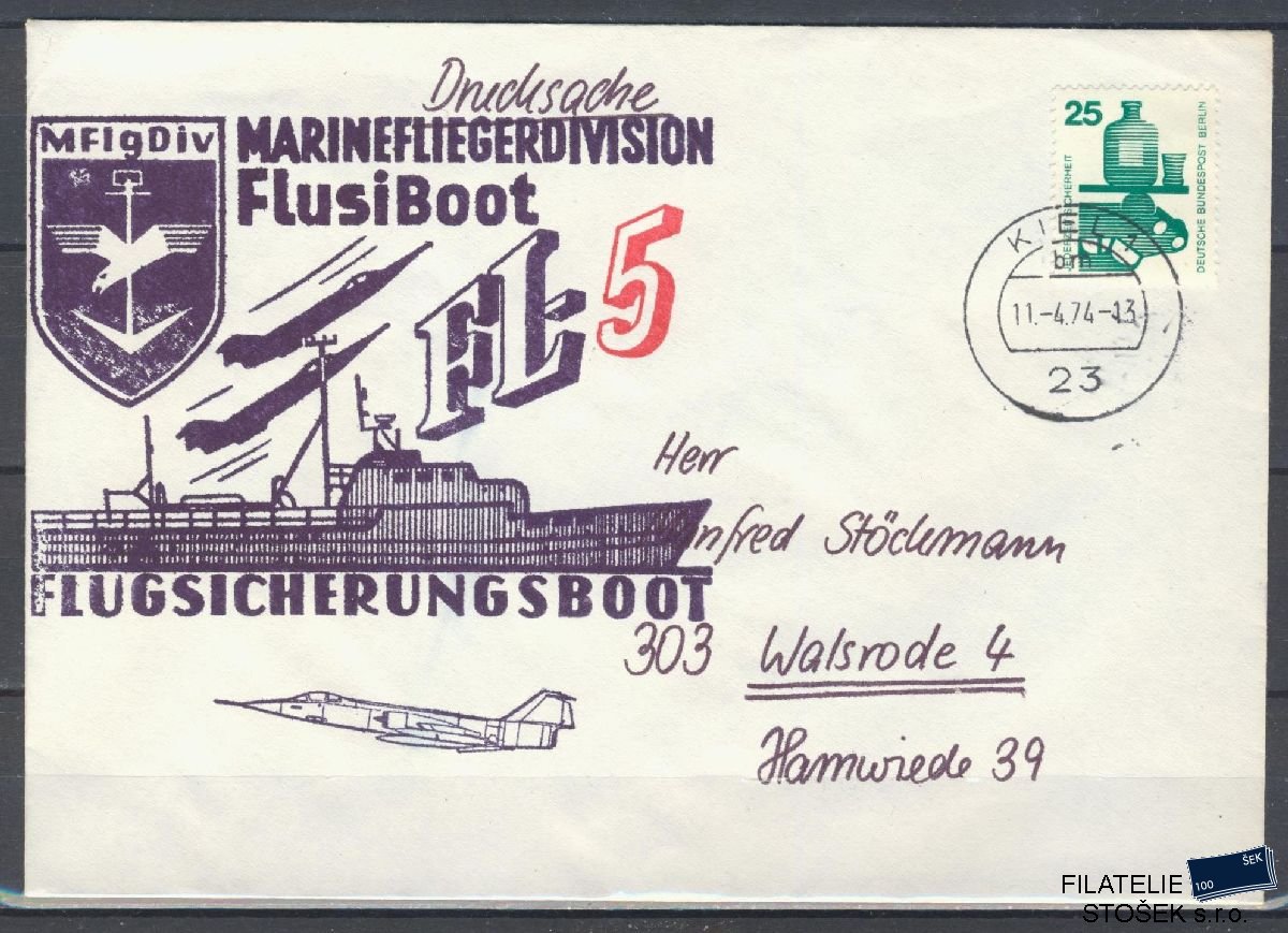 Lodní pošta celistvosti - Deutsche Schifpost - Flugsicherungsboot