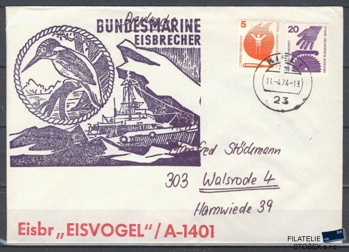 Lodní pošta celistvosti - Deutsche Schifpost - Eisvogel