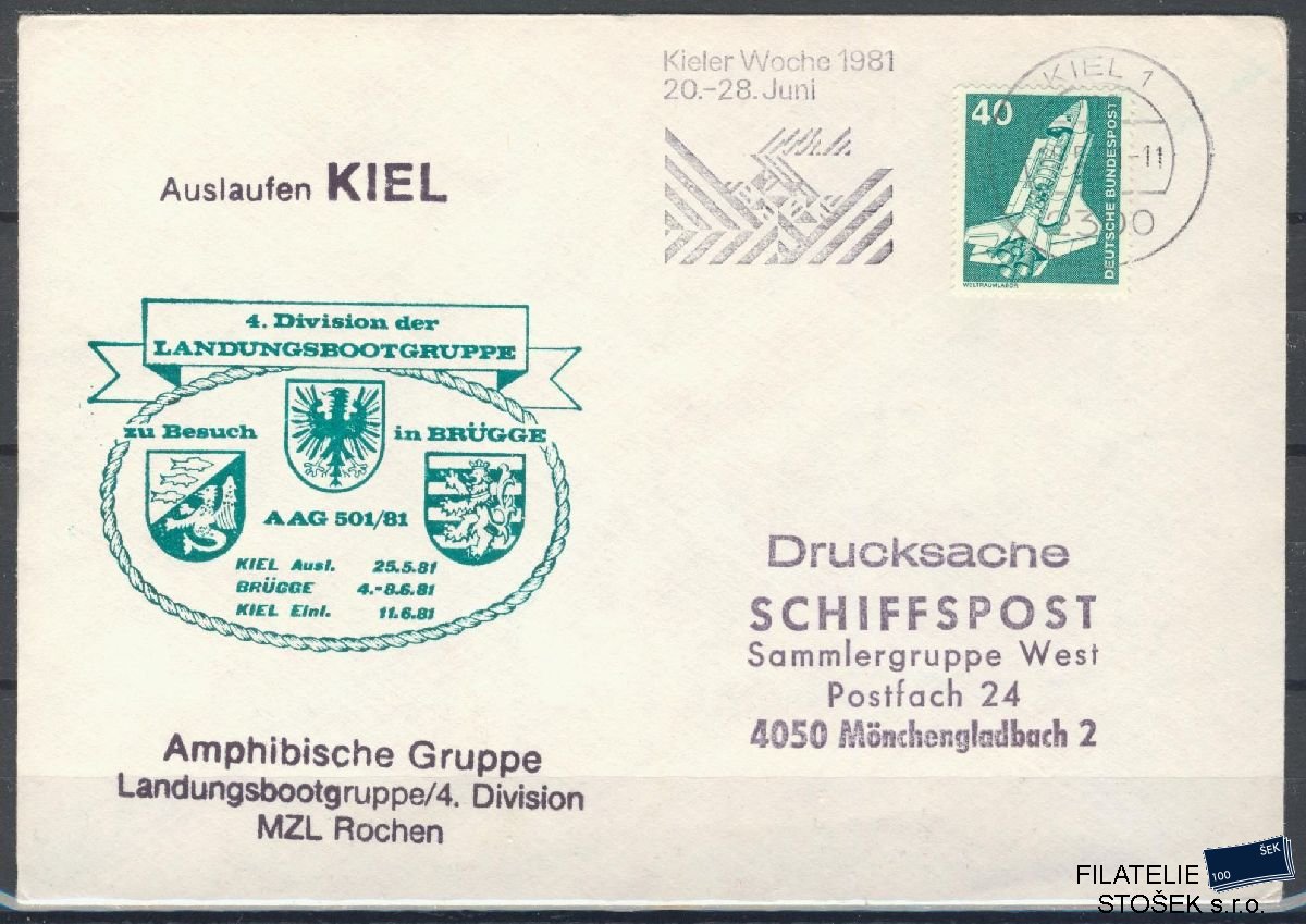 Lodní pošta celistvosti - Deutsche Schifpost - Landungsbootgruppe AAG Kiel