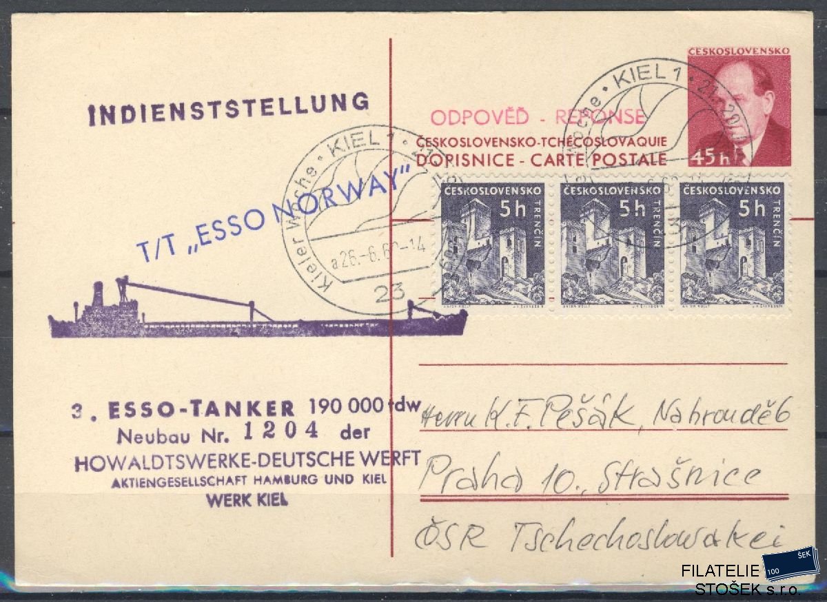 Lodní pošta celistvosti - Deutsche Schifpost - Tanker Esso