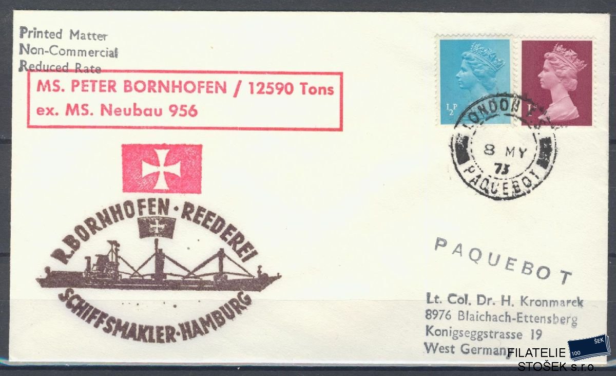 Lodní pošta celistvosti - Deutsche Schifpost - MS Peter Bornhofen
