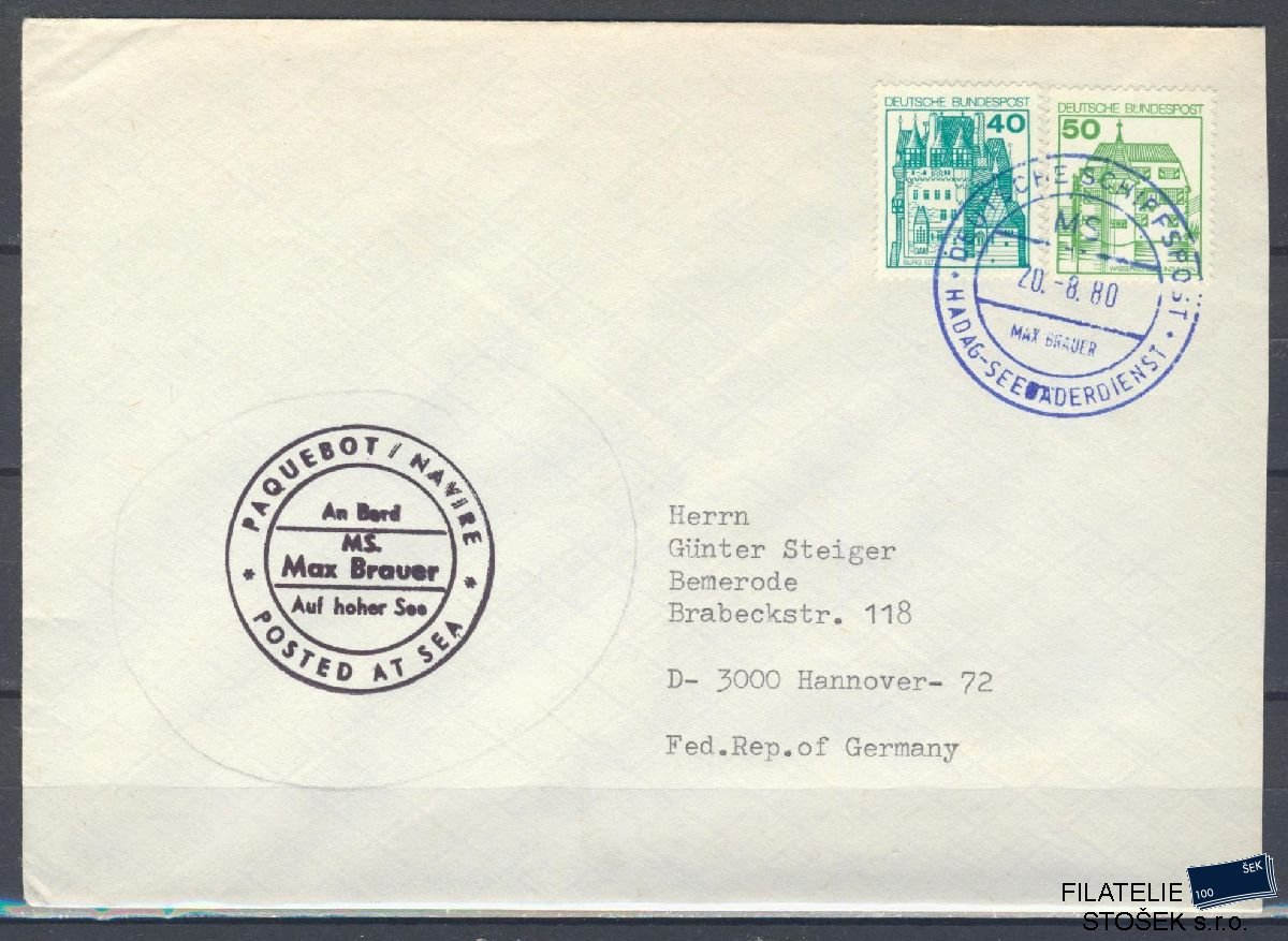 Lodní pošta celistvosti - Deutsche Schifpost - MS Max Brauer
