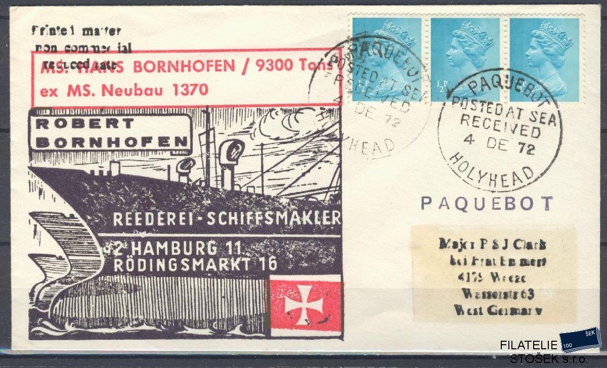 Lodní pošta celistvosti - Deutsche Schifpost - MS Hans Bornhofen