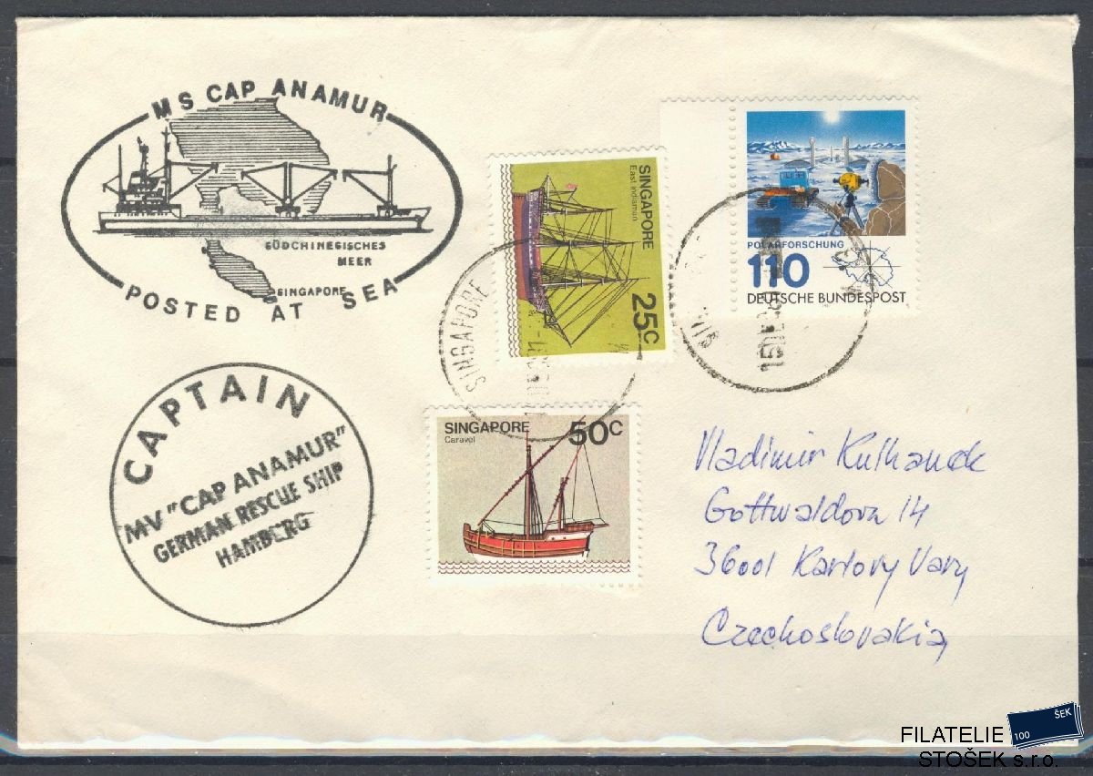 Lodní pošta celistvosti - Deutsche Schifpost - MS Cap Anamur