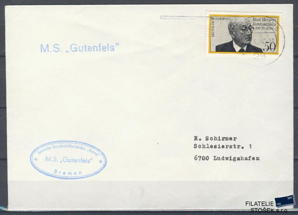 Lodní pošta celistvosti - Deutsche Schifpost - MS Gutenfels