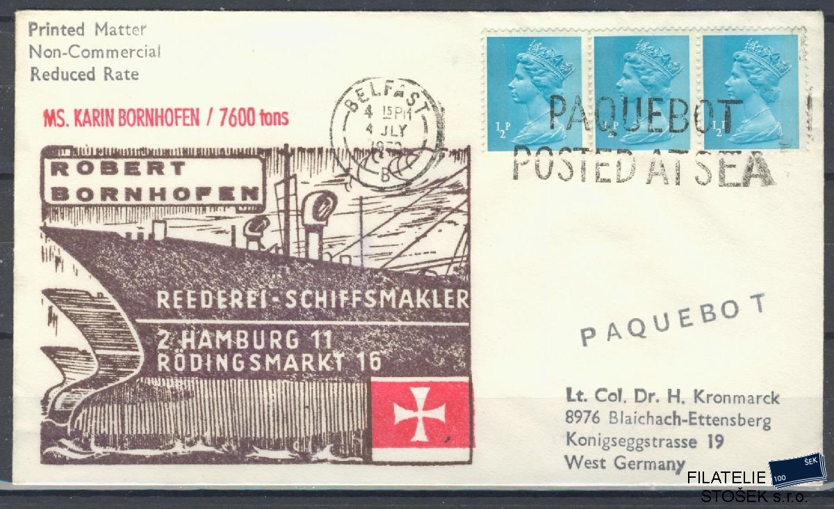 Lodní pošta celistvosti - Deutsche Schifpost - MS Karin Bornhofen