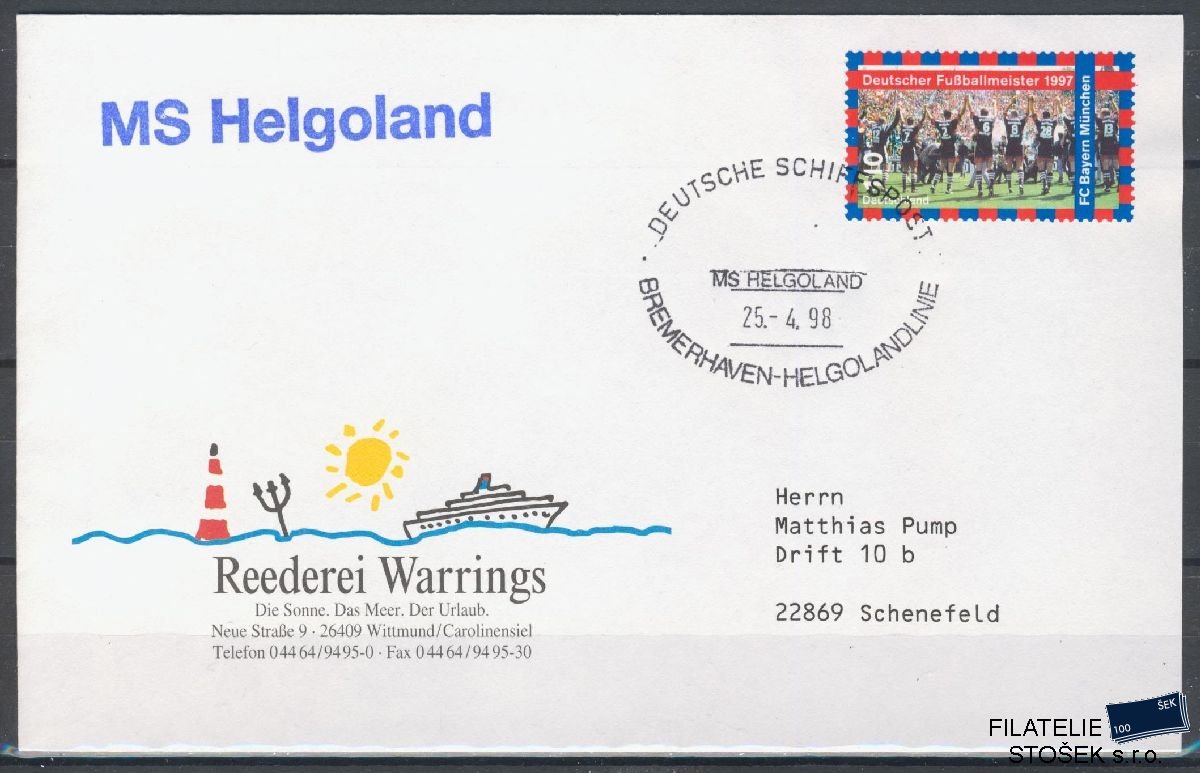 Lodní pošta celistvosti - Deutsche Schifpost - MS Helgoland