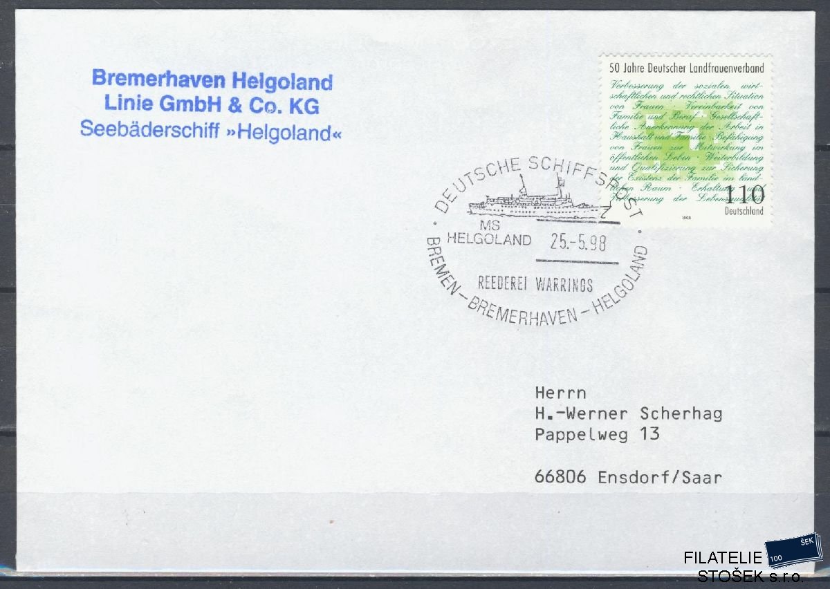 Lodní pošta celistvosti - Deutsche Schifpost - MS Helgoland