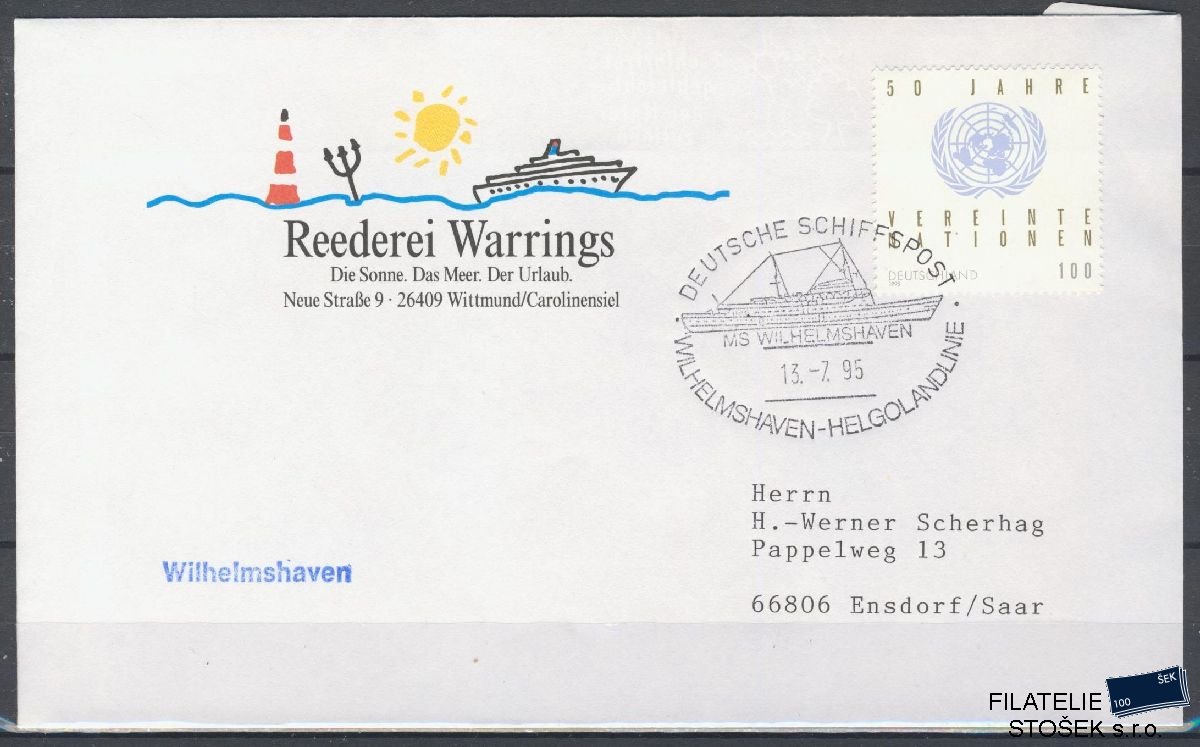 Lodní pošta celistvosti - Deutsche Schifpost - MS Wilhelmshaven