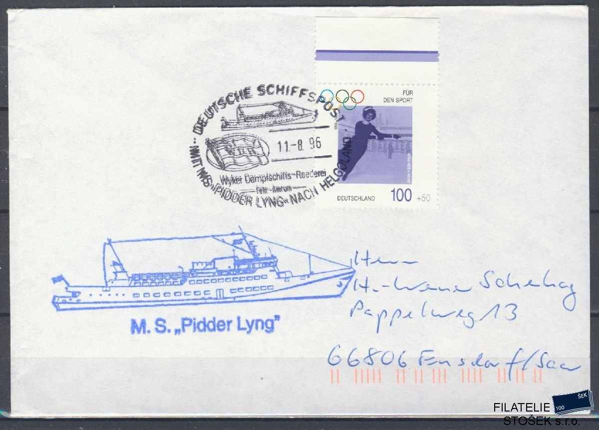 Lodní pošta celistvosti - Deutsche Schifpost - MS Pidder Lyng