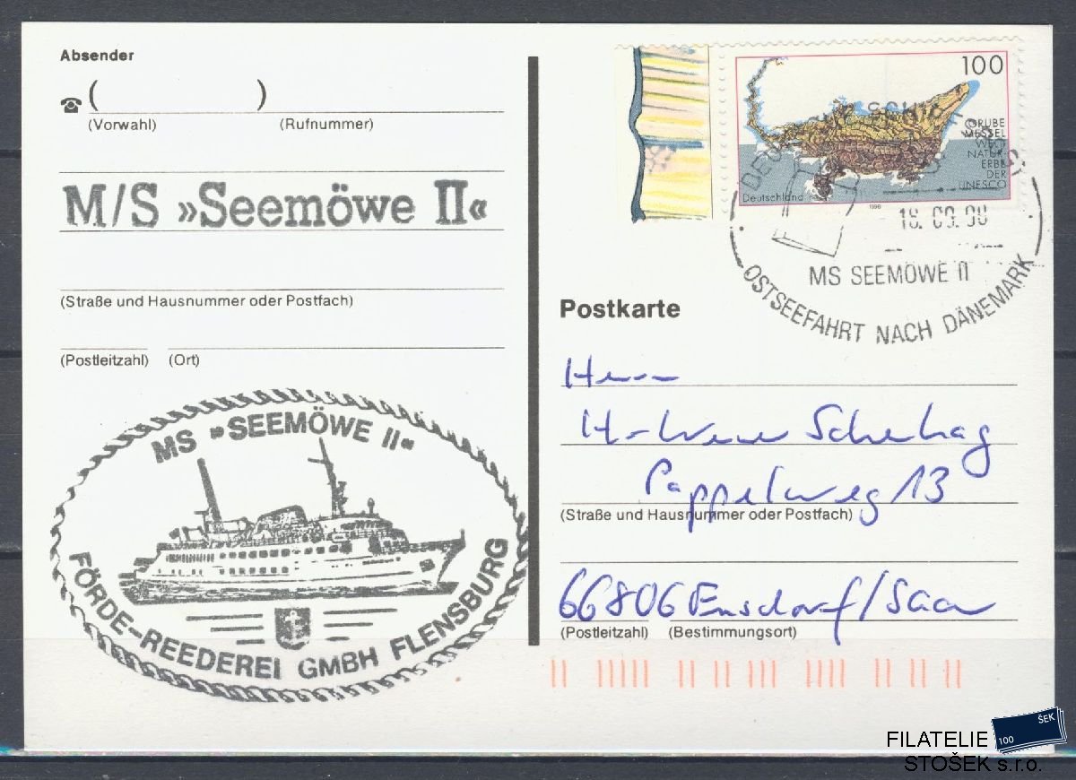 Lodní pošta celistvosti - Deutsche Schifpost - MS Seemöwe