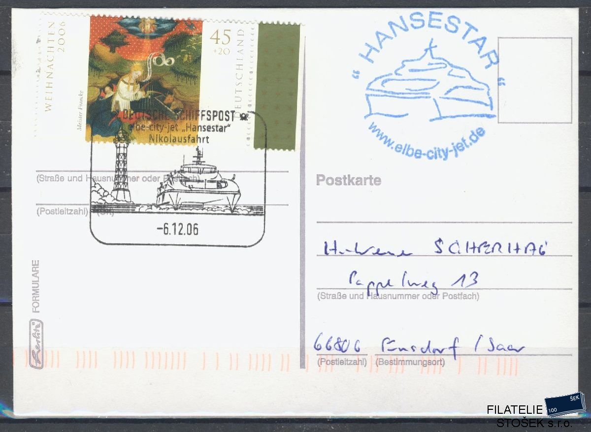 Lodní pošta celistvosti - Deutsche Schifpost - Hansestar