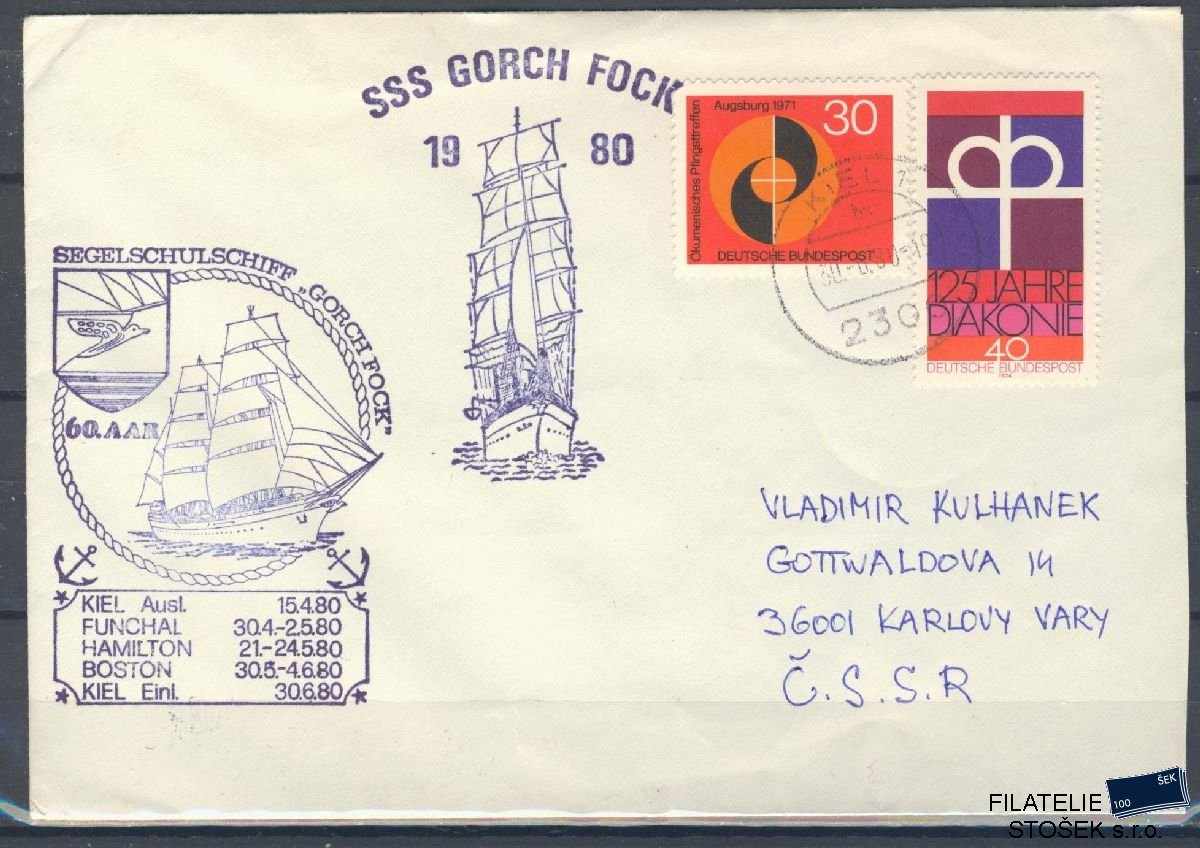 Lodní pošta celistvosti - Deutsche Schifpost - SSS Gorch Fock