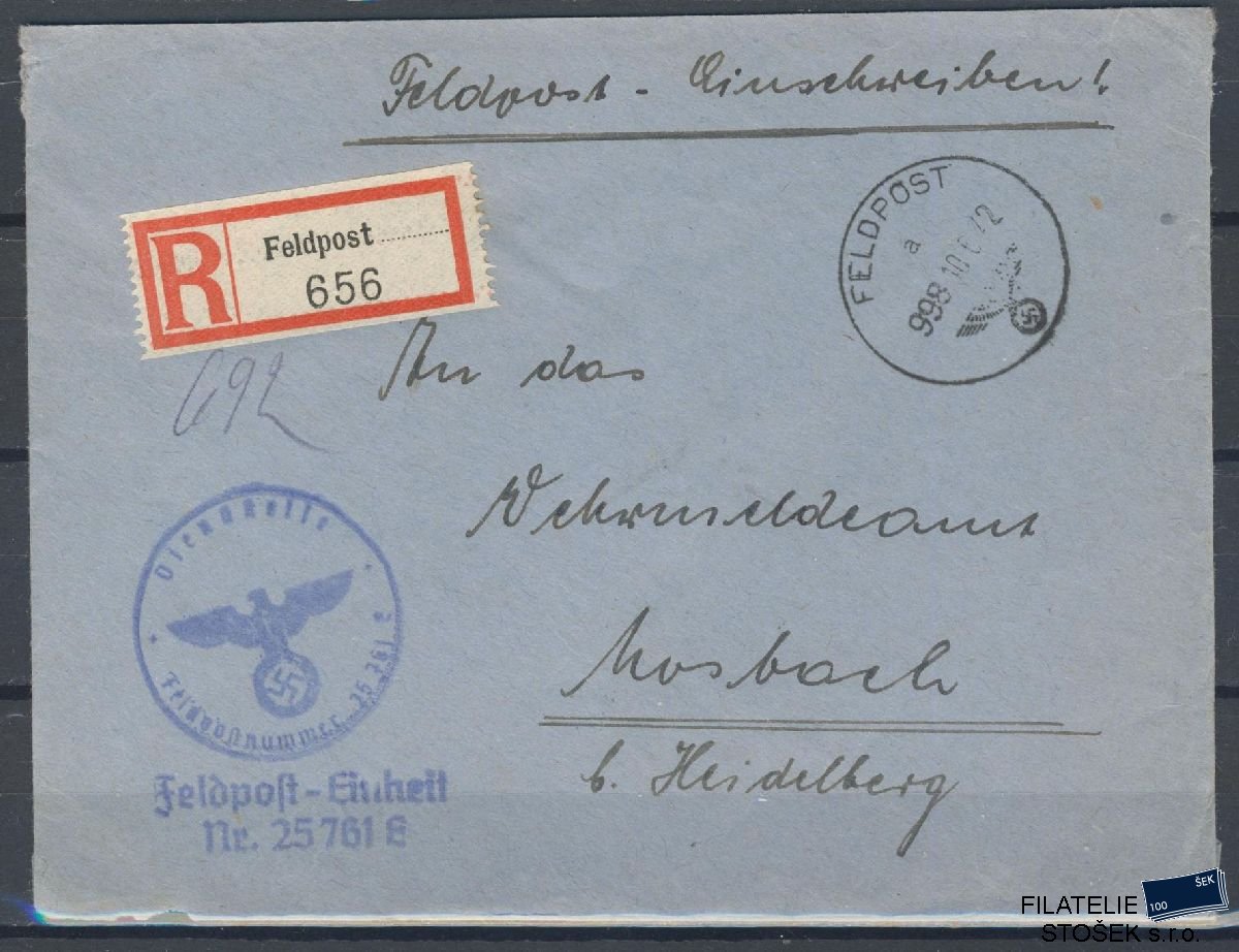 Německo celistvosti - Feldpost - 656 - Mosbach