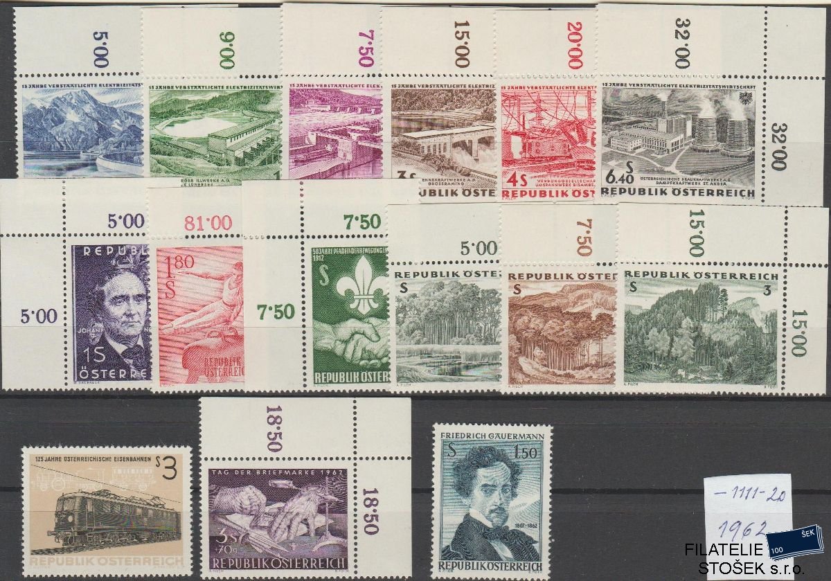 Rakousko známky ročníky 1962 NK