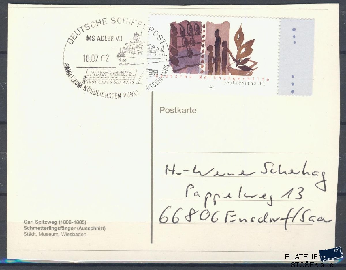 Lodní pošta celistvosti - Deutsche Schifpost - Adler VII