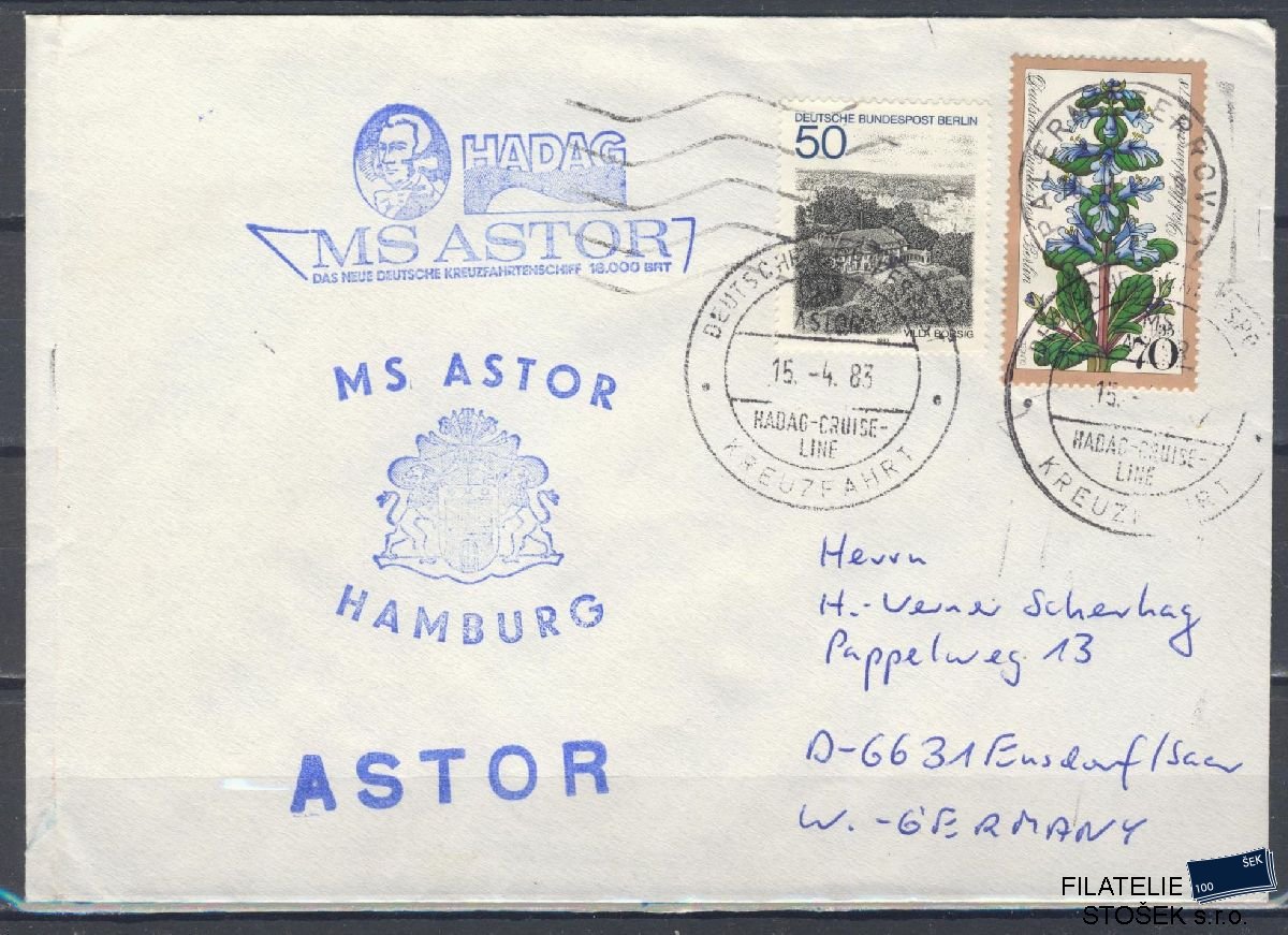 Lodní pošta celistvosti - Deutsche Schifpost - Astor