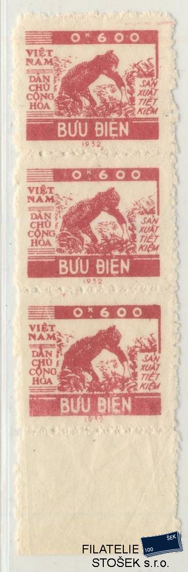 Vietnam známky Mi D 1 3 Páska