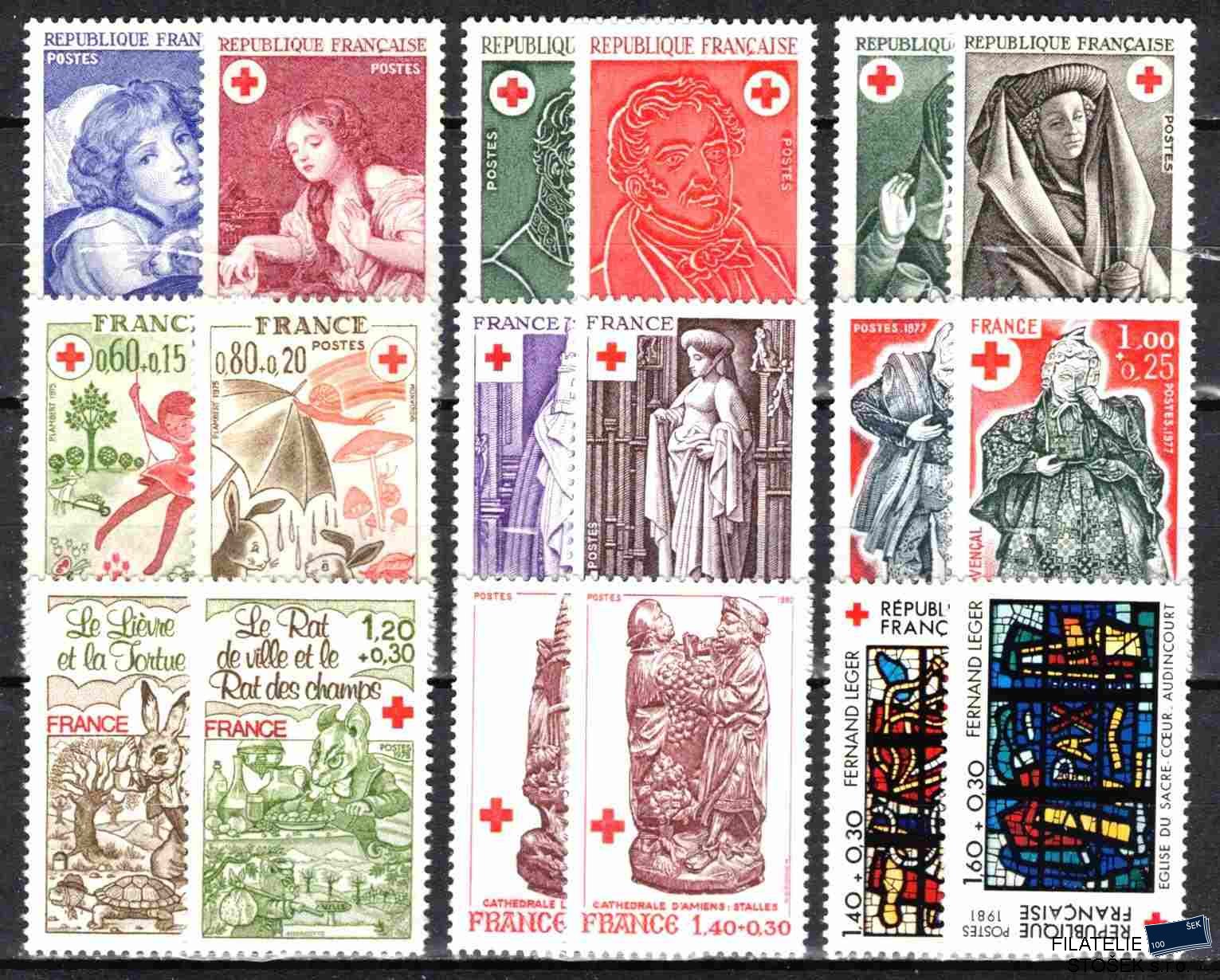 Francie známky Mi sestava známek pro Červený kříž