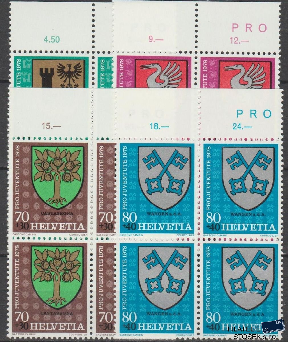 Švýcarsko známky Mi 1142-45 4 Blok