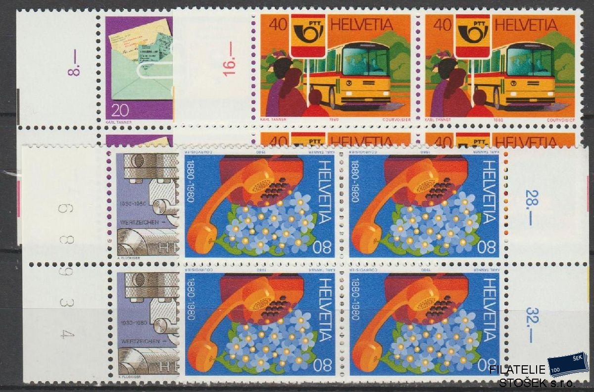 Švýcarsko známky Mi 1180-83 4 Blok