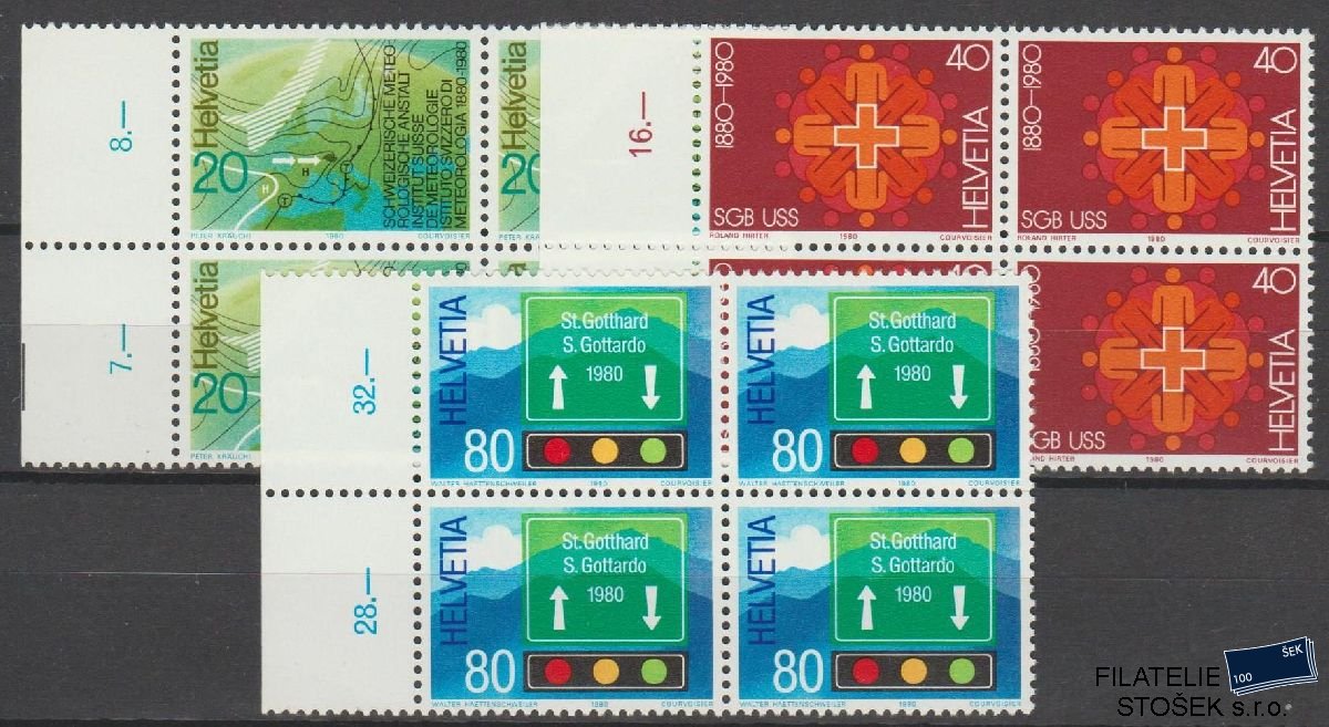 Švýcarsko známky Mi 1184-86 4 Blok