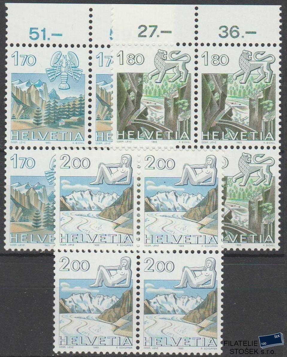 Švýcarsko známky Mi 1242-44 4 Blok