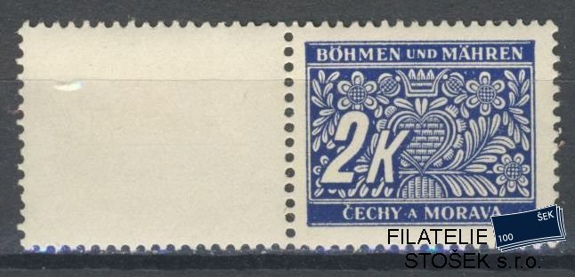 Protektorát známky DL 11 Známka s kupónem