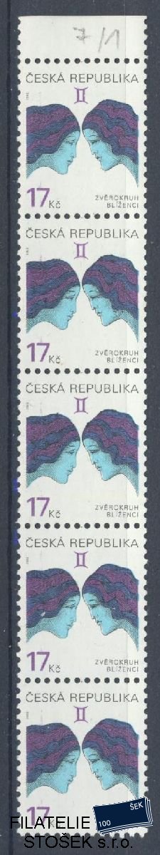 ČR známky 331 5 Páska Posun Modré