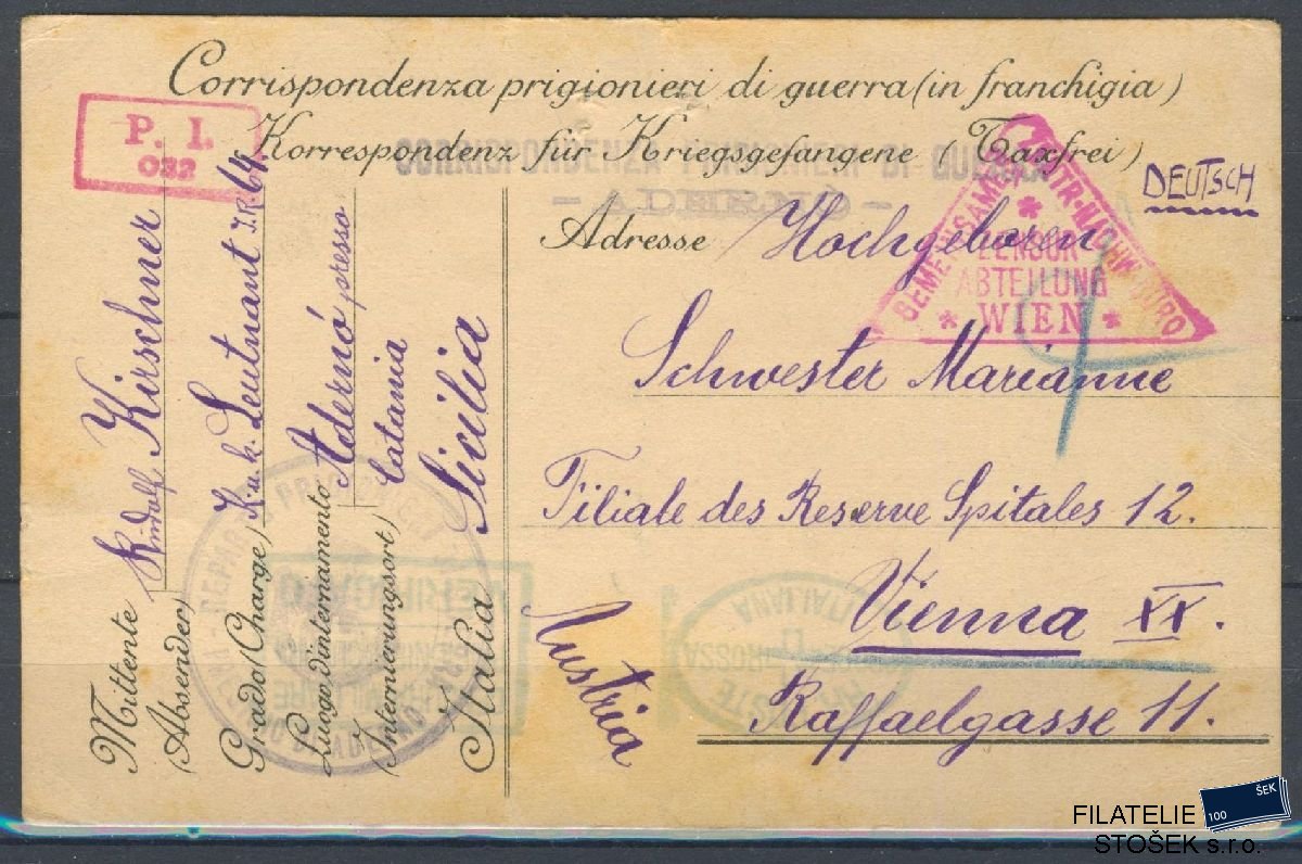 ČSR I celistvost Polní Pošta Itálie - Vienna