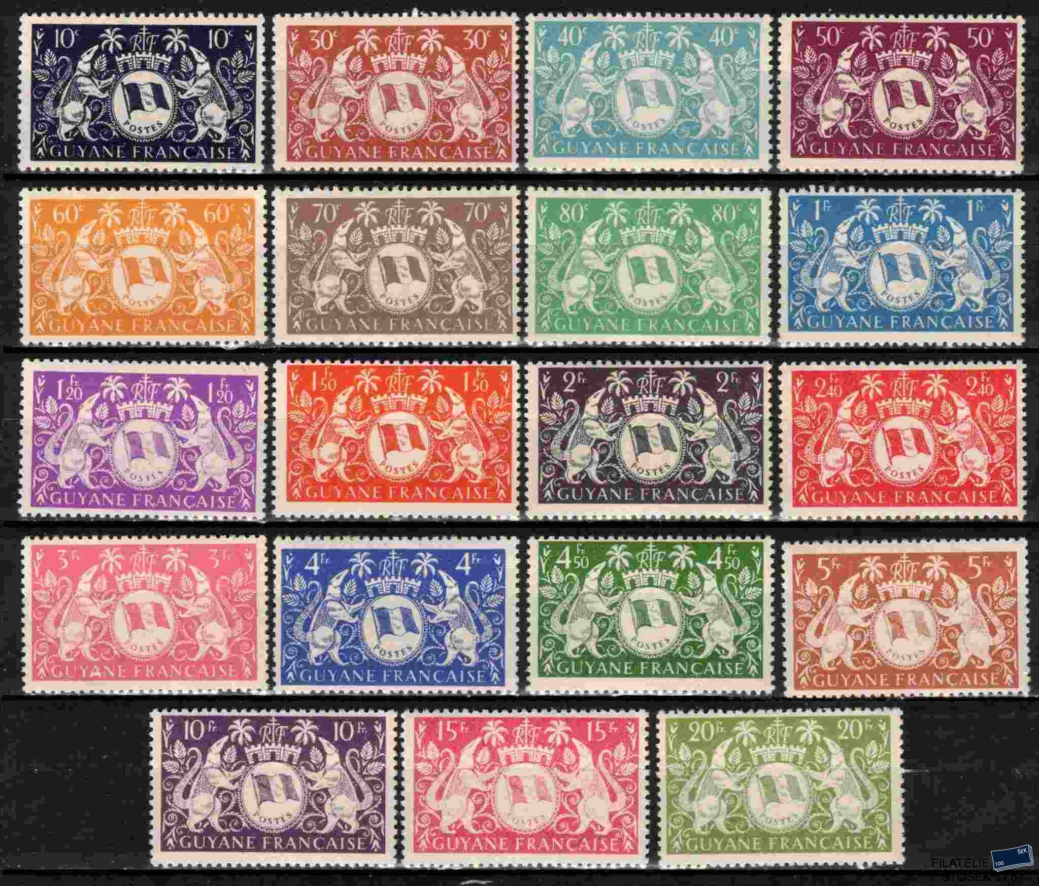 Guyane známky 1941 Londres