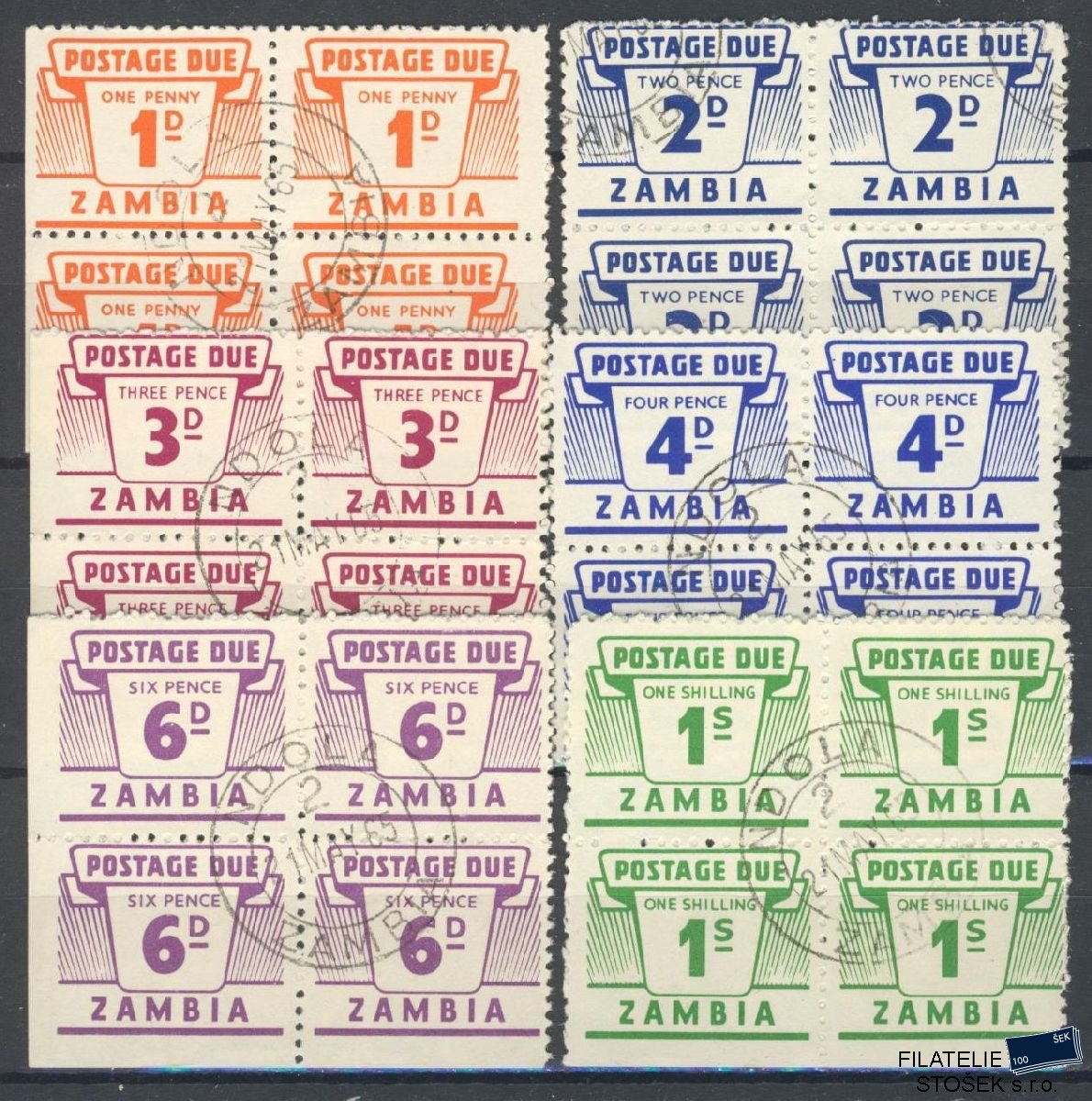 Zambia známky Mi P 1-6 4 Blok