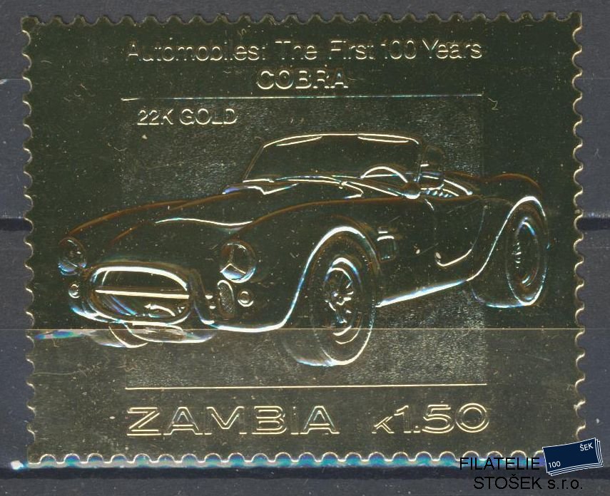 Zambia známky Mi 100 let Automobilu - 22K Gold - Cobra