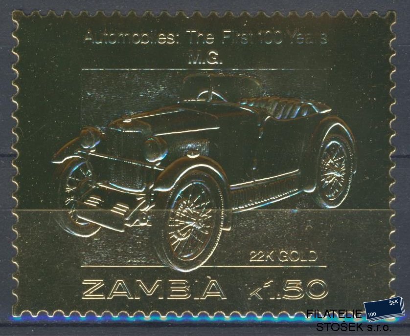 Zambia známky Mi 100 let Automobilu - 22K Gold - MG