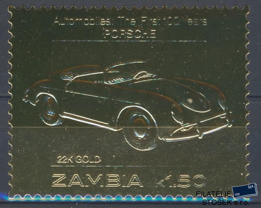 Zambia známky Mi 100 let Automobilu - 22K Gold - Porsche