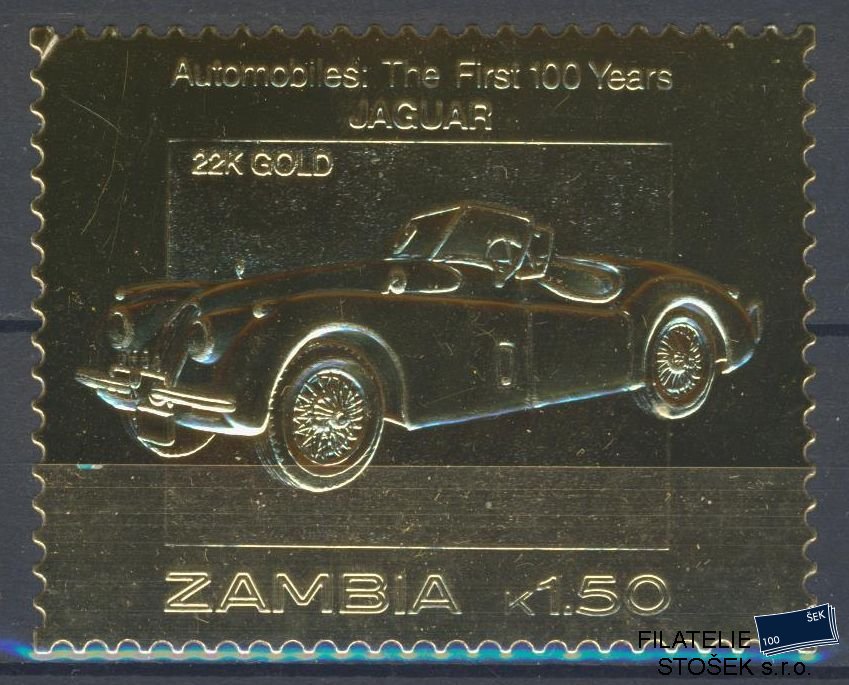 Zambia známky Mi 100 let Automobilu - 22K Gold - Jaguar