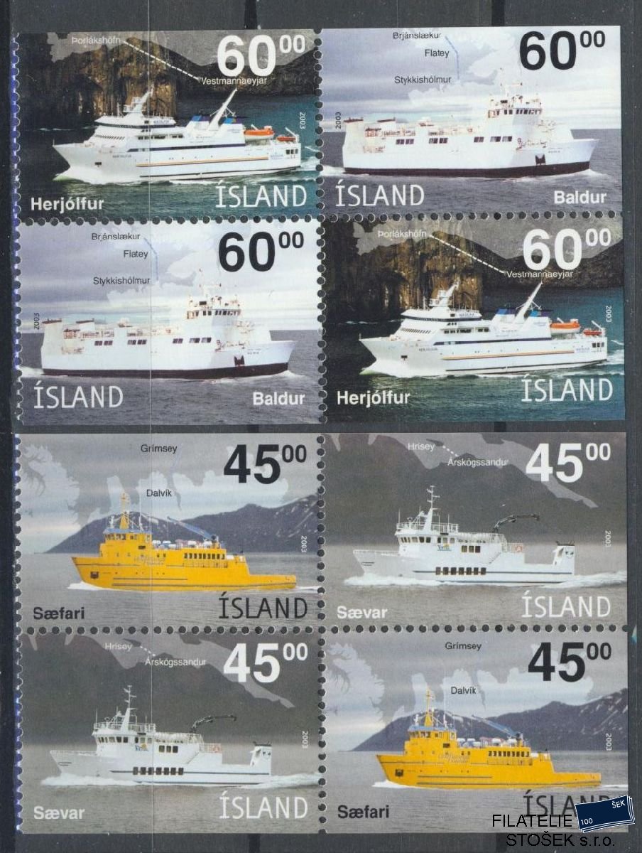 Island známky Mi 1034-37 Spojky