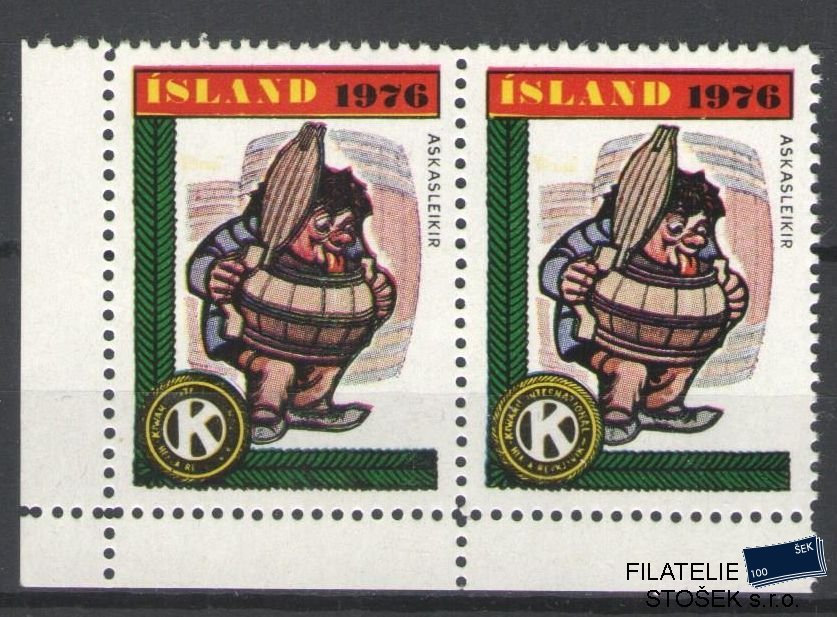Island známky Mi Jól 1976 2 Páska