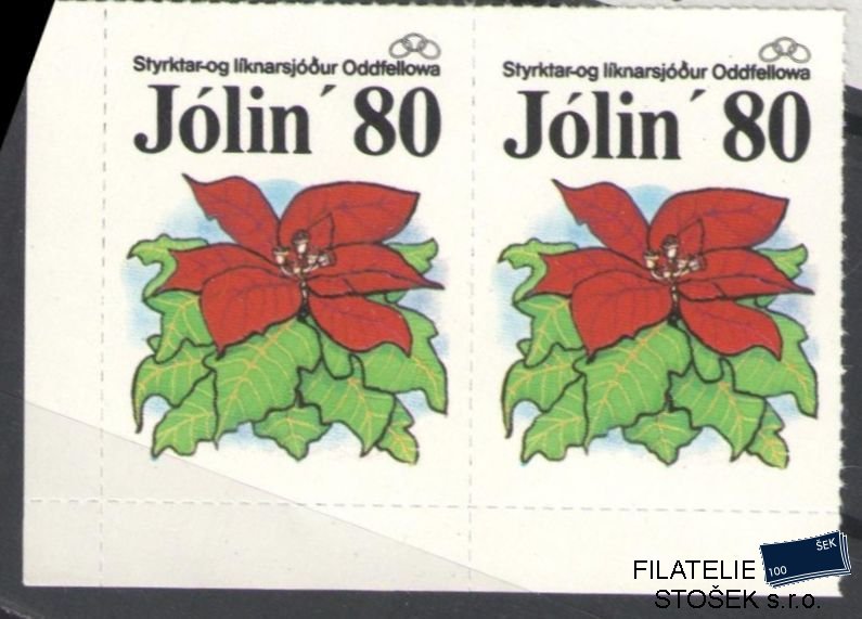 Island známky Mi Jól 1980 2 Páska