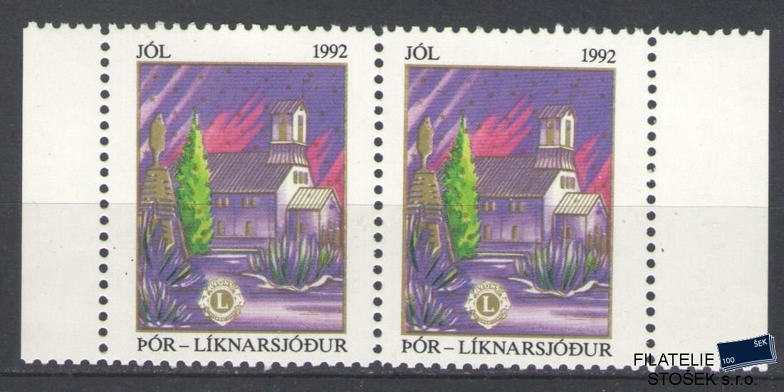 Island známky Mi Jól 1992 2 Páska